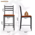 Lot de 2 tabourets de bar hauteur comptoir, chaises de bar rembourrées en similicuir avec coussin épais, dossier et repose-pieds pour îlot de cuisine