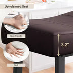Tabourets de bar en cuir PU de 61 cm, lot de 2, tabourets de bar hauteur comptoir, pieds en métal, sièges épais en forme de selle, tabourets de petit-déjeuner, pour la cuisine