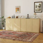 CuisinSmart 46,7 Bahut buffet avec 3 portes et étagères réglables, Console média à cannelures, Table de bar à café pour salle à manger, salon, cuisine