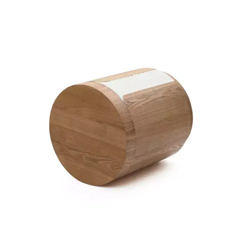 LuxenHome Table d'appoint ronde de 18,6 po avec rangement, table d'appoint en bois avec couvercle, table d'appoint pour salon, chambre, marron