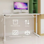Okak Bureau réglable en hauteur 120 cm, bureau d'ordinateur polyvalent, bureau pour salon, bureau, salle de classe