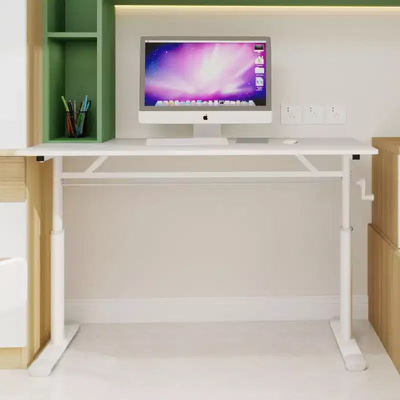 Okak Bureau réglable en hauteur 120 cm, bureau d'ordinateur polyvalent, bureau pour salon, bureau, salle de classe