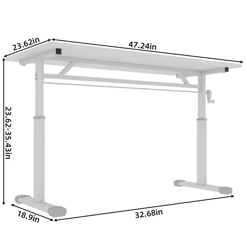 Okak Bureau réglable en hauteur 120 cm, bureau d'ordinateur polyvalent, bureau pour salon, bureau, salle de classe
