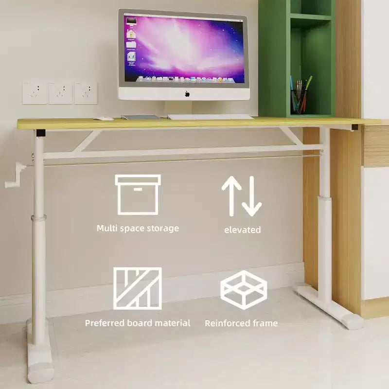 Okak Bureau réglable en hauteur 120 cm, bureau d'ordinateur polyvalent, bureau pour salon, bureau, salle de classe