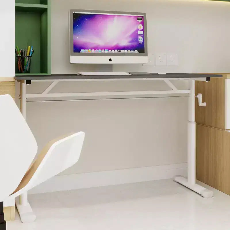 Okak Bureau réglable en hauteur 120 cm, bureau d'ordinateur polyvalent, bureau pour salon, bureau, salle de classe