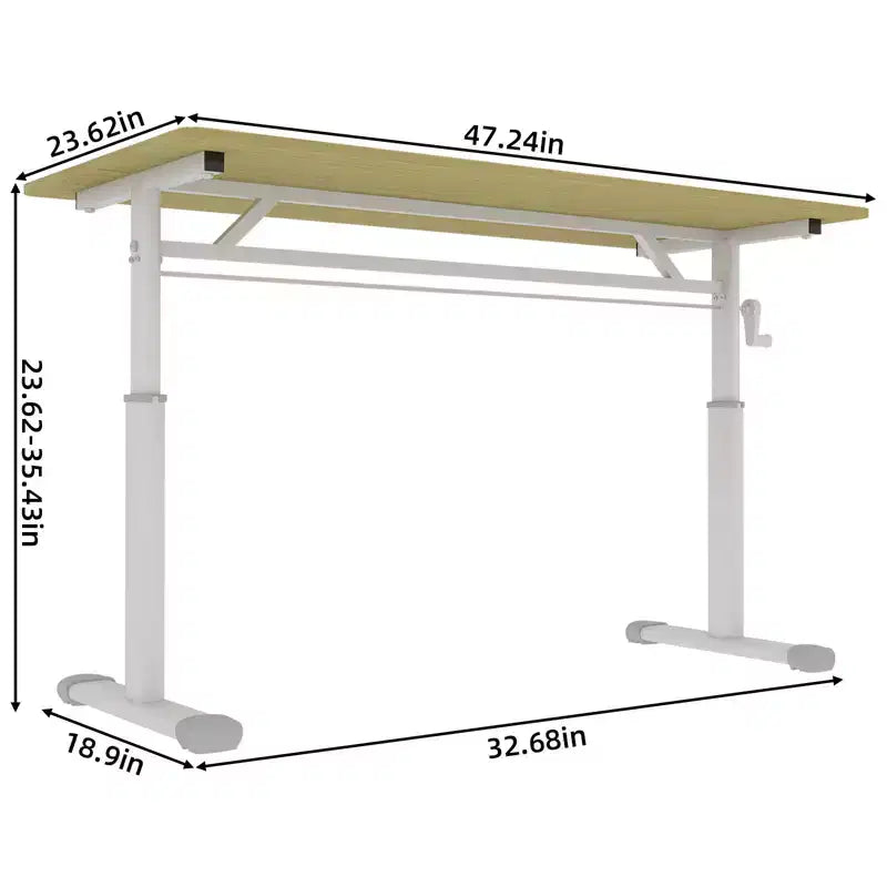 Okak Bureau réglable en hauteur 120 cm, bureau d'ordinateur polyvalent, bureau pour salon, bureau, salle de classe