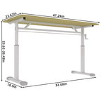 Okak Bureau réglable en hauteur 120 cm, bureau d'ordinateur polyvalent, bureau pour salon, bureau, salle de classe