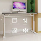 Okak Bureau réglable en hauteur 120 cm, bureau d'ordinateur polyvalent, bureau pour salon, bureau, salle de classe