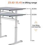 Okak Bureau réglable en hauteur 120 cm, bureau d'ordinateur polyvalent, bureau pour salon, bureau, salle de classe