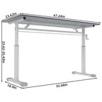 Okak Bureau réglable en hauteur 120 cm, bureau d'ordinateur polyvalent, bureau pour salon, bureau, salle de classe