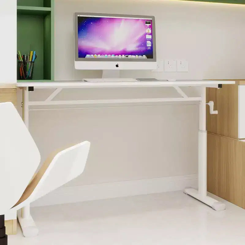 Okak Bureau réglable en hauteur 120 cm, bureau d'ordinateur polyvalent, bureau pour salon, bureau, salle de classe
