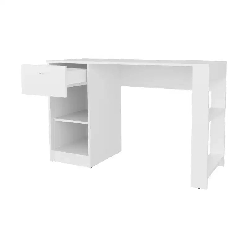 Okak 29.8IN Bureau Informatique Minimaliste, Petit Bureau avec 1 Tiroir et 2 Étagères Ouvertes, Bureau pour Salon, Étude, Bureau