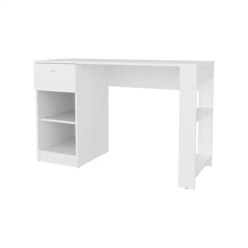 Okak 29.8IN Bureau Informatique Minimaliste, Petit Bureau avec 1 Tiroir et 2 Étagères Ouvertes, Bureau pour Salon, Étude, Bureau