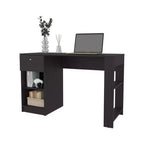 Okak 29.8IN Bureau Informatique Minimaliste, Petit Bureau avec 1 Tiroir et 2 Étagères Ouvertes, Bureau pour Salon, Étude, Bureau