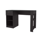 Okak 29.8IN Bureau Informatique Minimaliste, Petit Bureau avec 1 Tiroir et 2 Étagères Ouvertes, Bureau pour Salon, Étude, Bureau