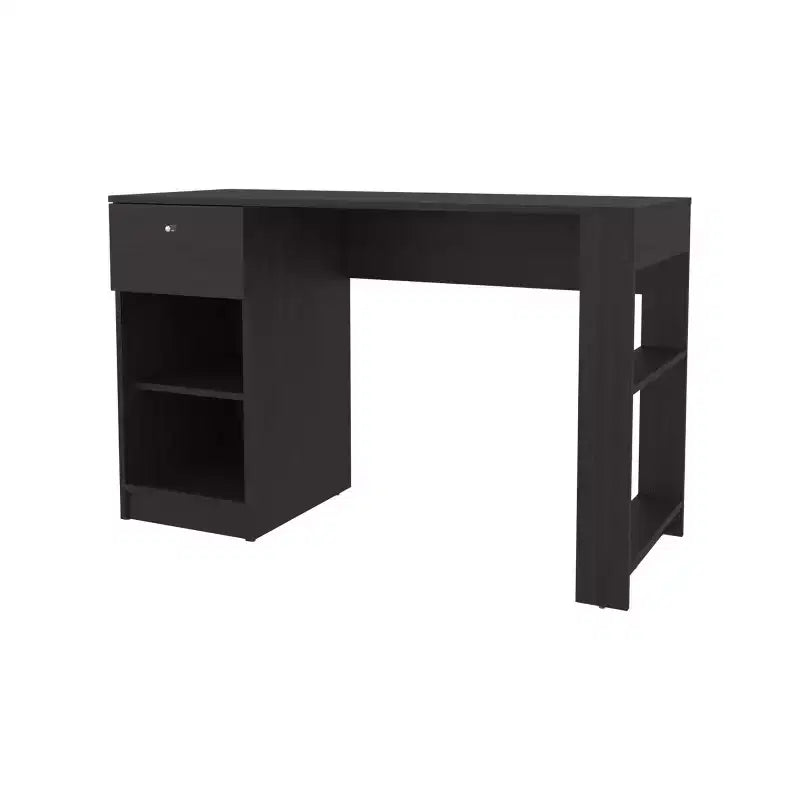 Okak 29.8IN Bureau Informatique Minimaliste, Petit Bureau avec 1 Tiroir et 2 Étagères Ouvertes, Bureau pour Salon, Étude, Bureau