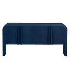 Okak 63IN Table Console Courbe Moderne, Table d'Entrée avec 4 Portes et Étagère Réglable, Table Console Étroite pour Couloir, Salon