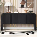 Okak 63IN Table Console Courbe Moderne, Table d'Entrée avec 4 Portes et Étagère Réglable, Table Console Étroite pour Couloir, Salon