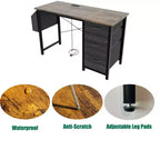 Okak Bureau d'ordinateur moderne de 120 cm avec 3 tiroirs, bureau de travail avec poche latérale, bureau de gaming pour salon, salle de lecture, bureau