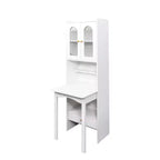 Table pliante Okak 70.87IN avec étagère, bureau debout avec 4 étagères, 1 tiroir et 2 portes vitrées, bureau d'écriture pour l'étude, salle de lecture