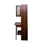 Table pliante Okak 70.87IN avec étagère, bureau debout avec 4 étagères, 1 tiroir et 2 portes vitrées, bureau d'écriture pour l'étude, salle de lecture
