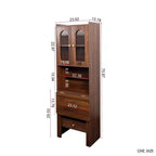 Table pliante Okak 70.87IN avec étagère, bureau debout avec 4 étagères, 1 tiroir et 2 portes vitrées, bureau d'écriture pour l'étude, salle de lecture