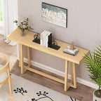 Okak Table d'entrée rectangulaire minimaliste de 59,84 pouces, Table console avec pieds au design unique et plateau épais, Table d'appoint pour foyer, Extérieur