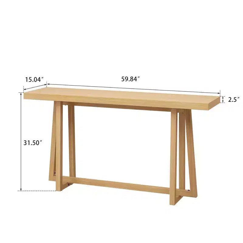 Okak Table d'entrée rectangulaire minimaliste de 59,84 pouces, Table console avec pieds au design unique et plateau épais, Table d'appoint pour foyer, Extérieur