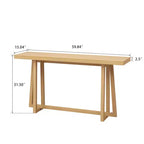Okak Table d'entrée rectangulaire minimaliste de 59,84 pouces, Table console avec pieds au design unique et plateau épais, Table d'appoint pour foyer, Extérieur