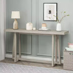 Okak Table d'entrée rectangulaire minimaliste de 59,84 pouces, Table console avec pieds au design unique et plateau épais, Table d'appoint pour foyer, Extérieur