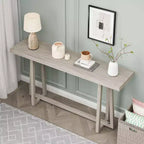 Okak Table d'entrée rectangulaire minimaliste de 59,84 pouces, Table console avec pieds au design unique et plateau épais, Table d'appoint pour foyer, Extérieur