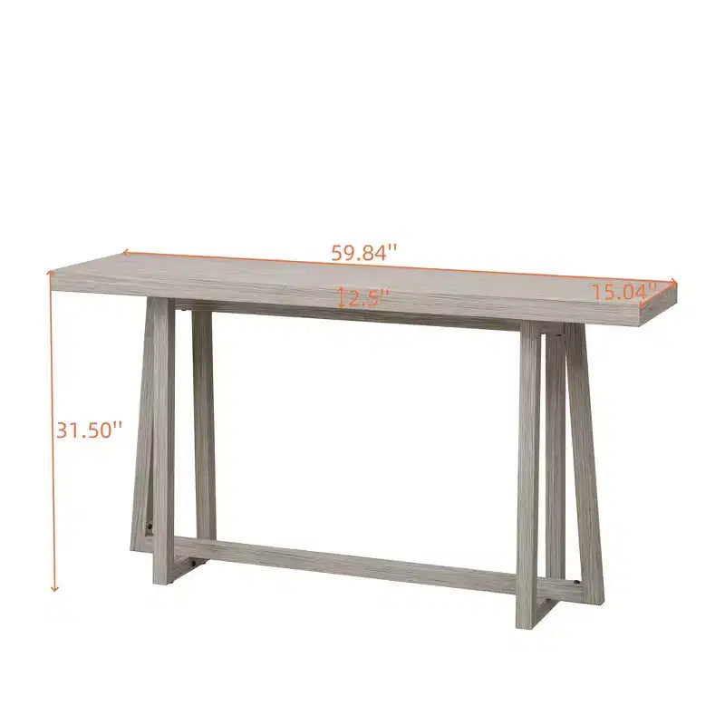 Okak Table d'entrée rectangulaire minimaliste de 59,84 pouces, Table console avec pieds au design unique et plateau épais, Table d'appoint pour foyer, Extérieur