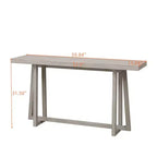 Okak Table d'entrée rectangulaire minimaliste de 59,84 pouces, Table console avec pieds au design unique et plateau épais, Table d'appoint pour foyer, Extérieur
