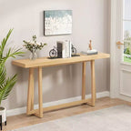 Okak Table d'entrée rectangulaire minimaliste de 59,84 pouces, Table console avec pieds au design unique et plateau épais, Table d'appoint pour foyer, Extérieur