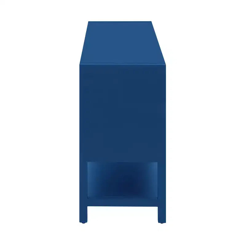 Okak 59.6IN Console longue moderne avec grand espace de rangement, Table d'entrée avec 4 portes et poignées métalliques, Table d'appoint pour salon