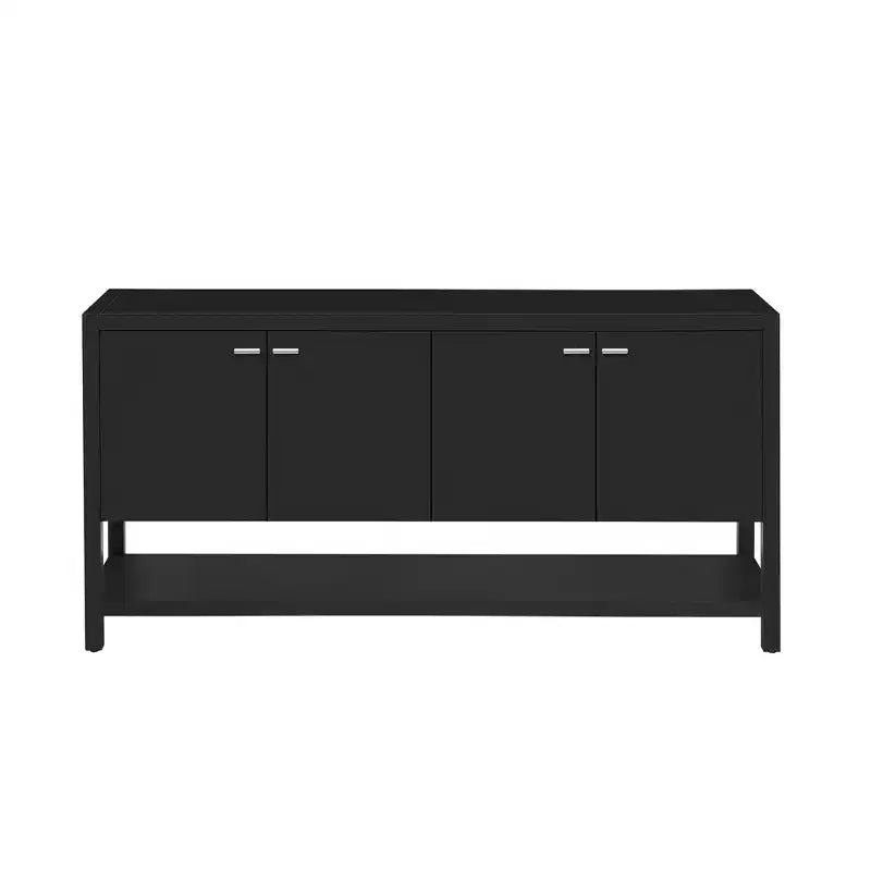 Okak 59.6IN Console longue moderne avec grand espace de rangement, Table d'entrée avec 4 portes et poignées métalliques, Table d'appoint pour salon