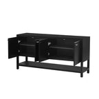 Okak 59.6IN Console longue moderne avec grand espace de rangement, Table d'entrée avec 4 portes et poignées métalliques, Table d'appoint pour salon