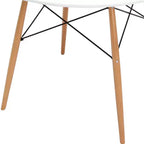 HomeRoots Table de salle à manger ronde 36 po blanche et bois naturel