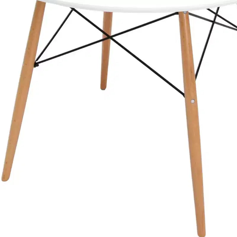 HomeRoots Table de salle à manger ronde 36 po blanche et bois naturel