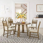 AMERLIFE 46 Round Solid Wood Dining Table, Chairs, Mid-Century Kitchen & Lining Room Furniture
