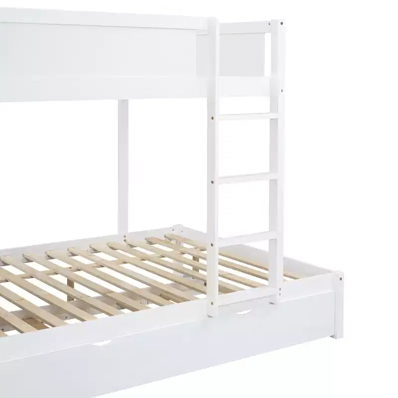 Lit superposé double sur double avec lit gigogne et bureau, cadre de lit superposé en bois massif avec tiroirs de rangement et étagères pour chambre d'enfants et d'adultes