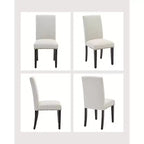 Lot de 2 chaises de salle à manger modernes en tissu, chaises de salle à manger avec pieds en bois, dossier incurvé ergonomique, capacité de 120 kg, pour salle à manger, cuisine