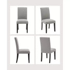 Lot de 2 chaises de salle à manger modernes en tissu, chaises de salle à manger avec pieds en bois, dossier incurvé ergonomique, capacité de 120 kg, pour salle à manger, cuisine