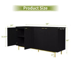 Dyonery 58 Table Console en Bois avec 4 Portes Cannelées et Étagères Réglables, Buffet Moderne avec Rangement pour Salon, Cuisine et Entrée