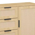 Commode à 3 tiroirs en rotin et bois - Armoire de rangement ModernLuxe