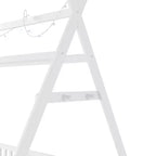 Lit cabane double Whisen avec lumière, lit cabane bas avec clôture et toit, conception sécurisée