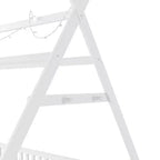 Lit cabane double Whisen avec lumière, lit cabane bas avec clôture et toit, conception sécurisée