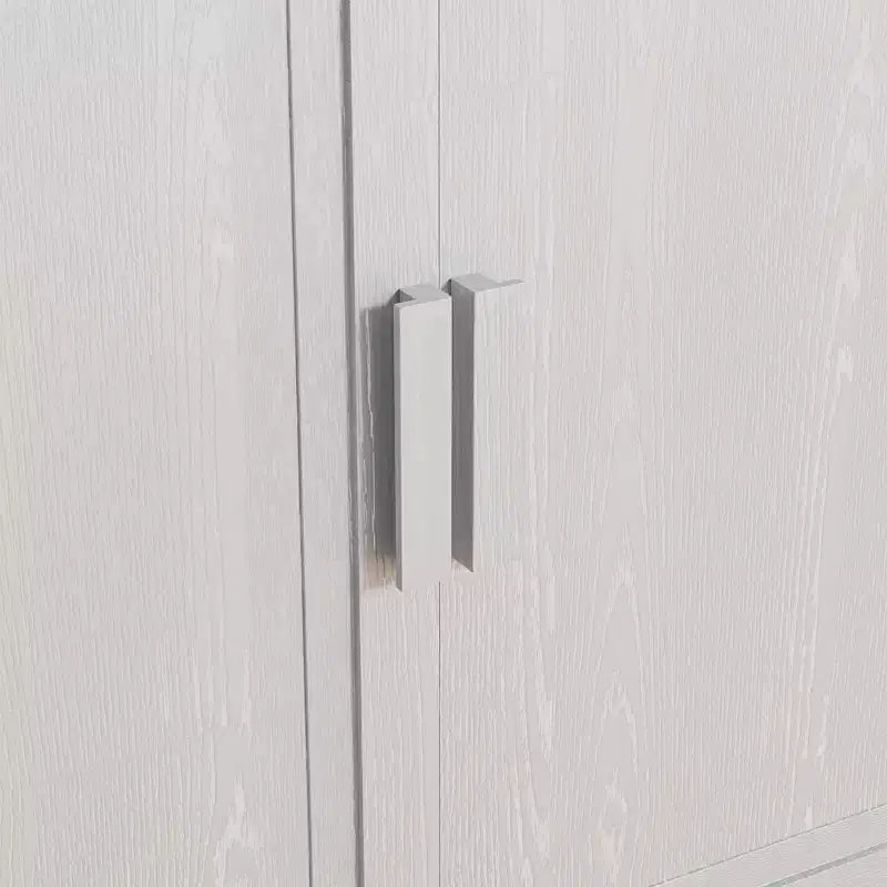 Meuble de rangement en grain de bois de 91,4 cm de haut en blanc, organisateur de rangement avec 2 portes en bois massif pour chambre/salon/salle à manger