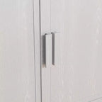 Meuble de rangement en grain de bois de 91,4 cm de haut en blanc, organisateur de rangement avec 2 portes en bois massif pour chambre/salon/salle à manger