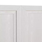 Meuble de rangement en grain de bois de 91,4 cm de haut en blanc, organisateur de rangement avec 2 portes en bois massif pour chambre/salon/salle à manger